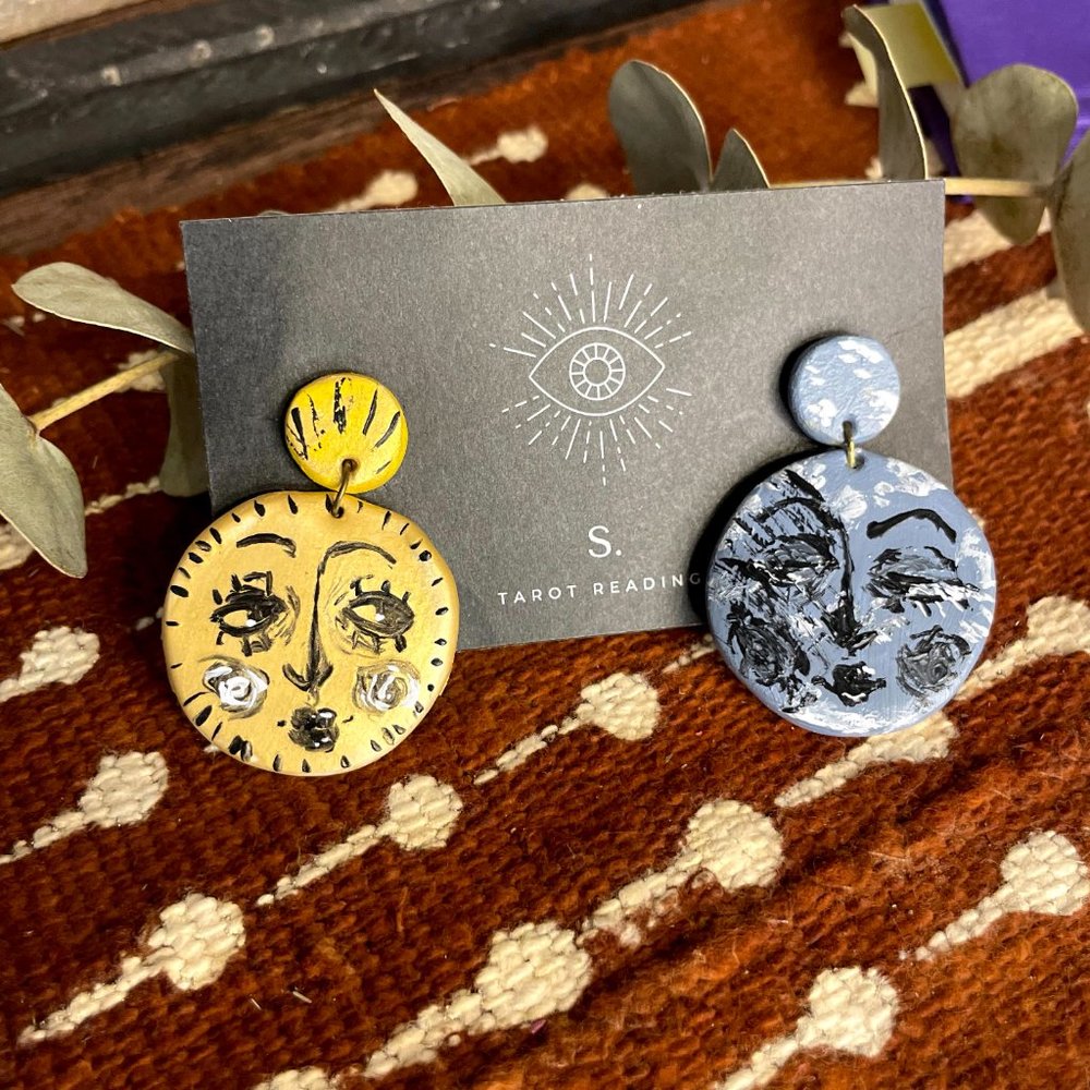 ☽ Sister Sun and Moon Earrings ☽